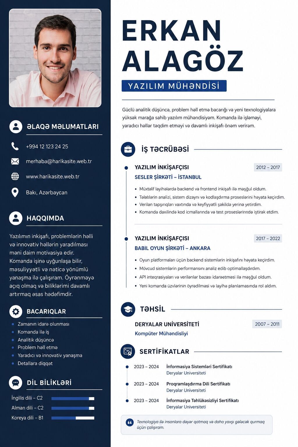 Peşəkar CV dizayn xidməti – müasir, oxunaqlı və ATS‑uyğun resume — Dizayn, Bakı (2)