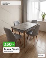 Masa Dəsti – 80×130/170 sm - Açılan mexanizmli yemək masası: qapalı — Mebel