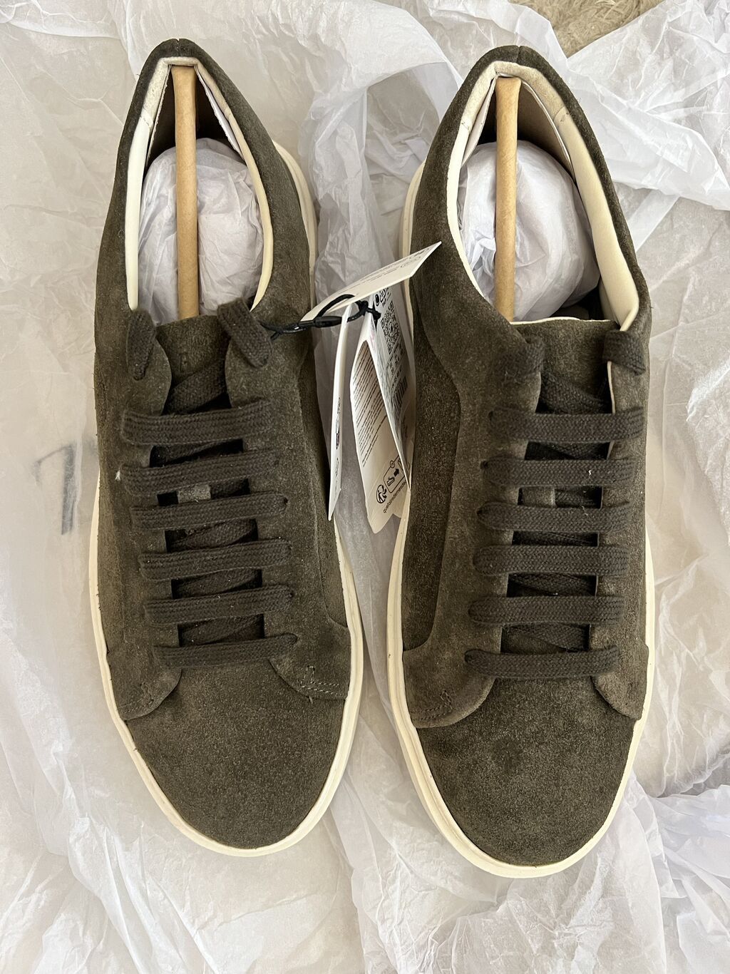 Zara KHAKI GREEN Leather Trainers 41 SİZE — Ayaqqabılar, Bakı (4)