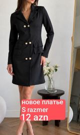 Qara rəngli jaket üslublu qadın donu, ölçü S — Nara