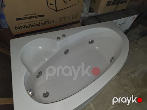 Hidromasajlı akril vanna - Oval dizayn, 1 nəfərlik rahat qəlib -