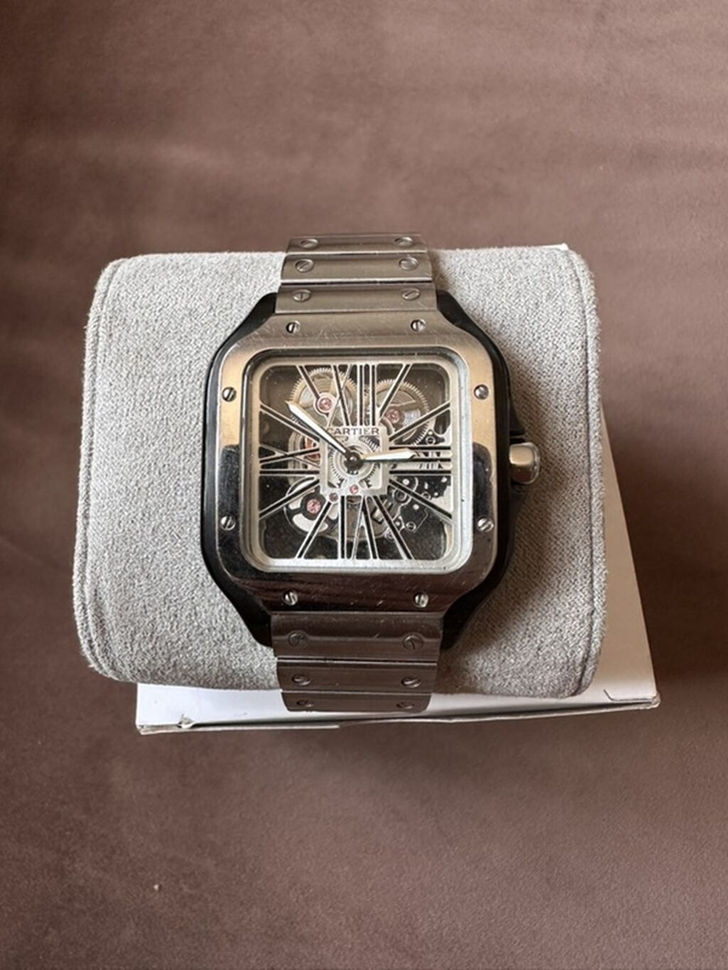 Model: Cartier Santos Skeleton üslubunda qol saatı - Korpus: kvadrat