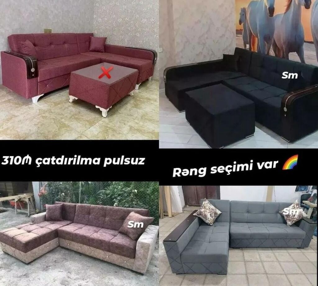 Künc divan modeli (L-shape) — yatacaq və sandıq funksiyası ilə