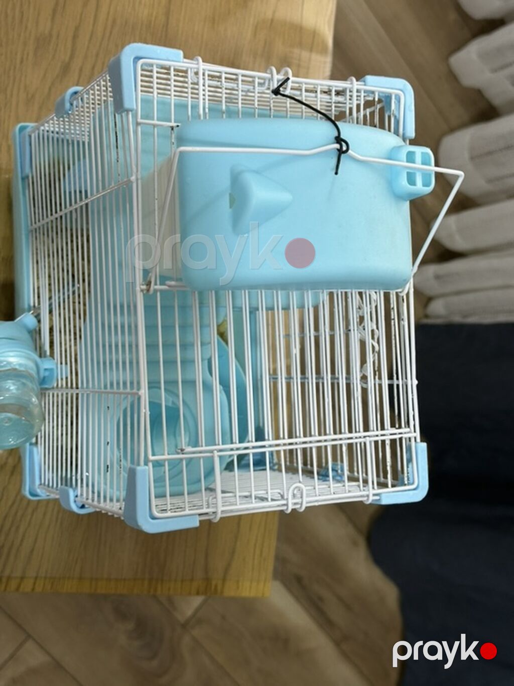 Hamster üçün iki mərtəbəli qəfəs – mavi/ağ Icinde bir eded hemster — Qəfəslər, Bakı (3)