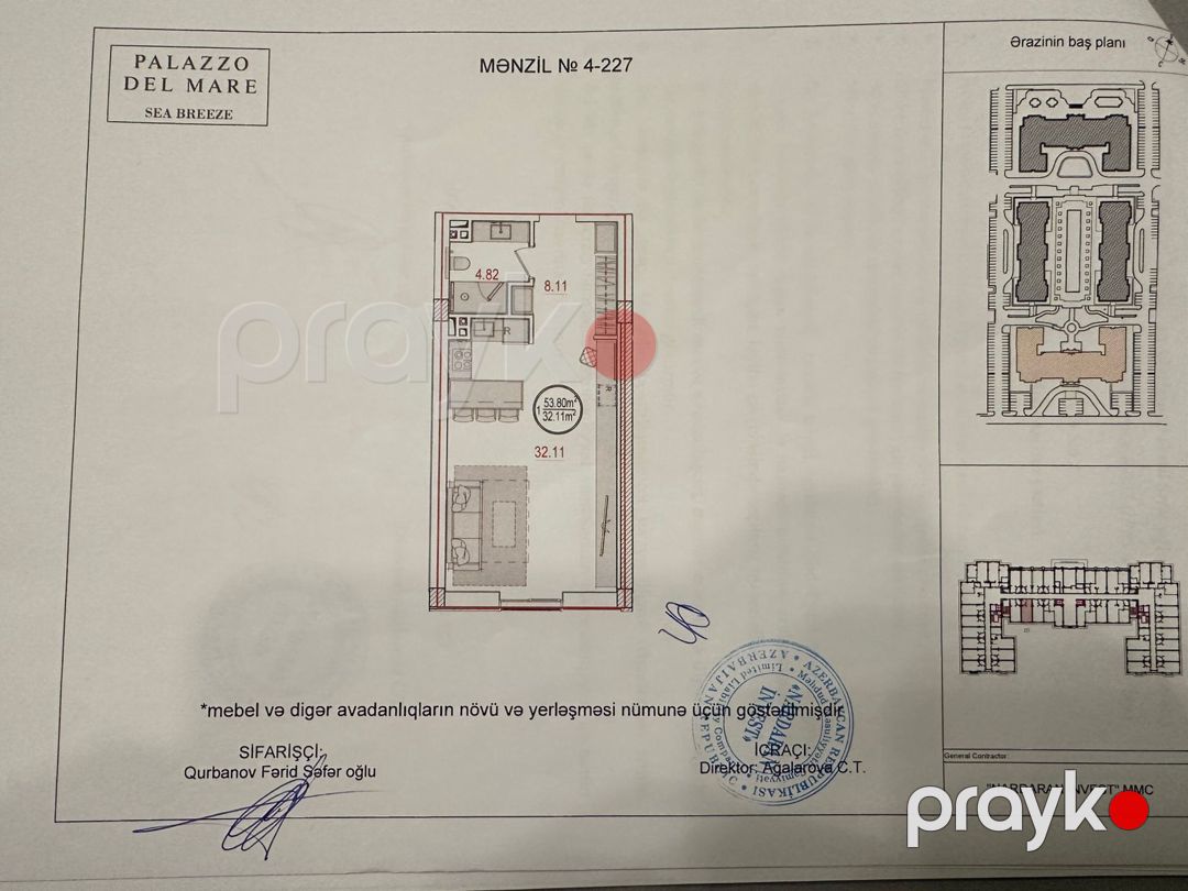 Satılır 1 otaqlı yeni tikili 53.8 m² — Mənzil, Bakı (3)