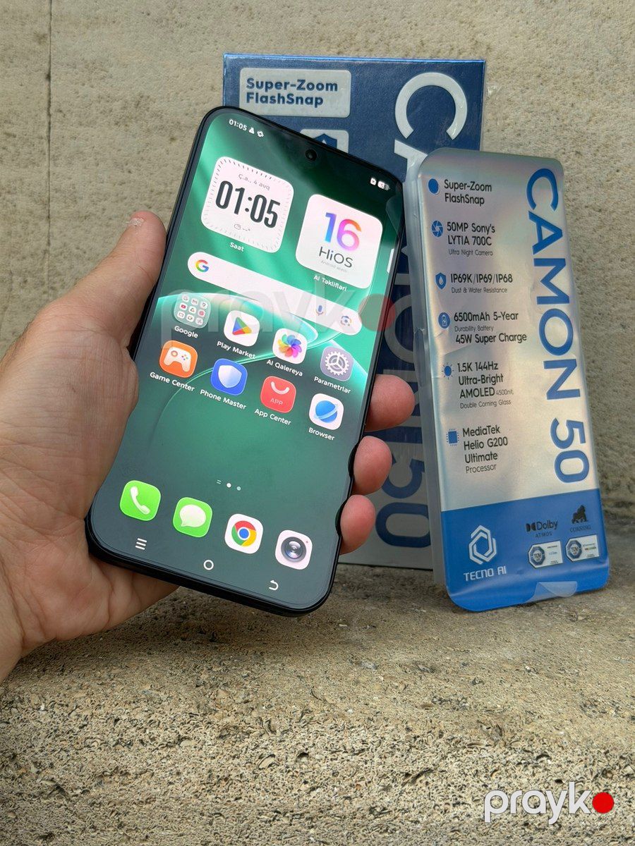 Tecno Camon 50 4G Malachite Green 256GB/12GB — Smartfonlar, Bakı (9)