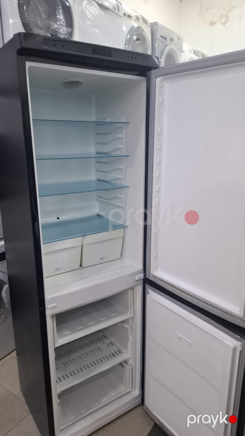 Swizer iki qapılı soyuducu - Rəng: mat qara, modern dizayn - Qapı — Soyuducular, Bakı (2)
