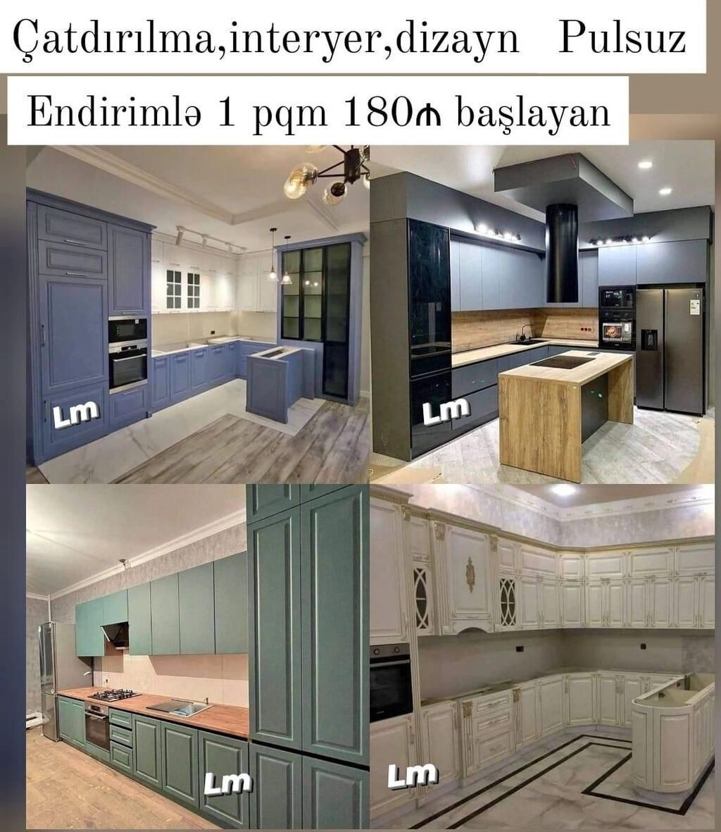Mətbəx mebellərinin sifarişlə hazırlanması - Dizayn xidməti pulsuz -