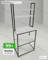 Stellaj – 40×170×70 sm - Material: möhkəm metal karkas, ağ rəngli — Goods