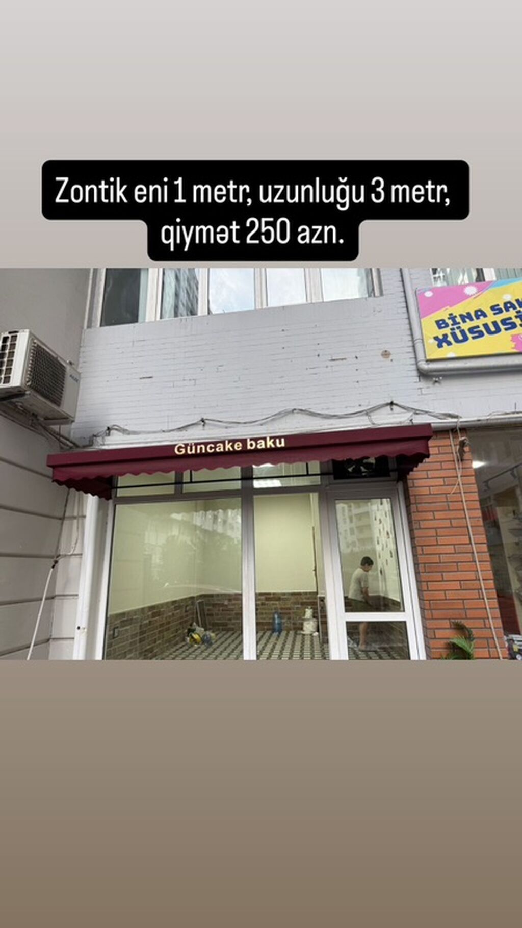 Fasad üçün tent/zontik - Rəng: tünd şərab rəngi (bordo), dalğalı ətək — Dam örtükləri, Bakı