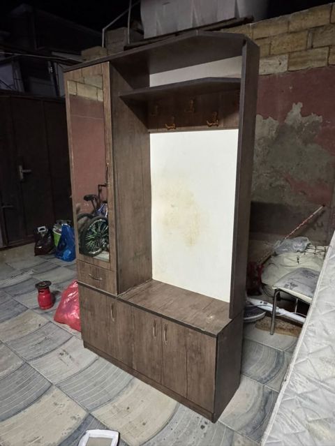 Dəhliz üçün çoxfunksiyalı gardırob-komod - Material: ağac teksturalı