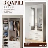 3 qapılı dolab Ölçülər: - Hündürlük: 200 sm - En: 120 sm - Dərinlik — Mebel
