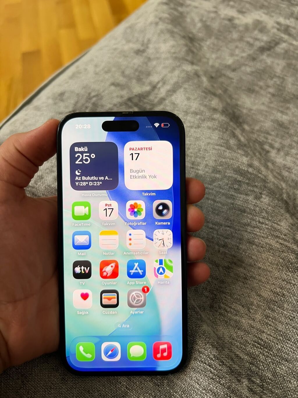 IPhone 15, 128 GB, Qara, Face ID