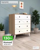 Komod – 40×80×100 sm - Model: 4 çekmecəli komod - Ölçülər: 40 sm — Ürünler