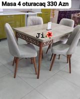 Mətbəx/Qonaq otağı dəsti – 4 nəfərlik - Dəst: 1 masa + 4 oturacaq - — Furniture