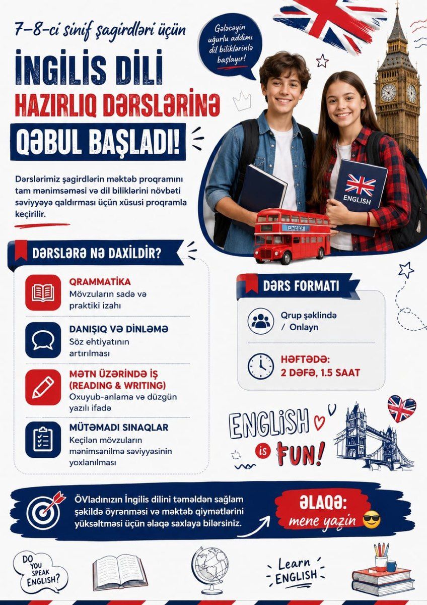 İngilis dili hazırlığı — Xidmətlər, Bakı