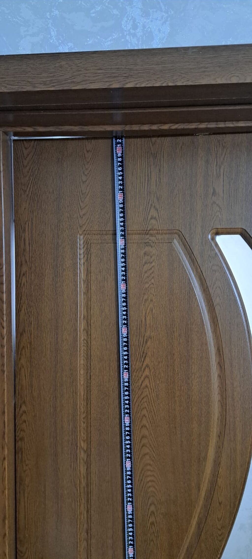 MDF qapı, dekorativ şüşəli model. - Material: ağac teksturalı MDF