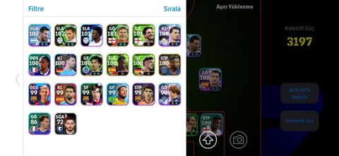 EFootball hesabı – güclü komanda və nadir kart kolleksiyası 2 bombacı