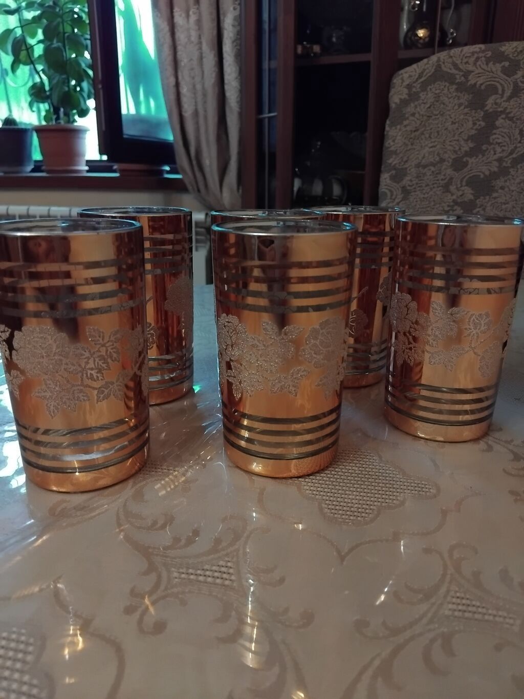 Zərif dekorativ süfrə dəsti - Qrafın: klassik üslubda, qaranəfəs göy — Mallar, Mehdiabad (4)