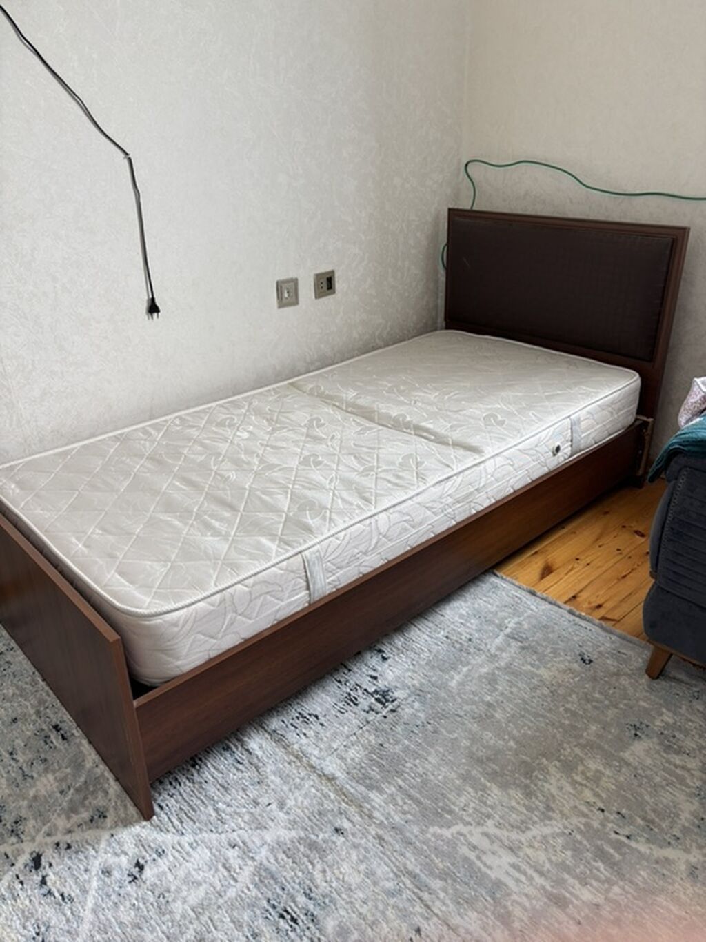 Tək nəfərlik yataq, matras dəsti ilə, yeni - 1