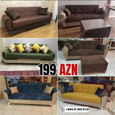 Üçoturacaqlı divan — müxtəlif rəng və modellər, çatdırılma var