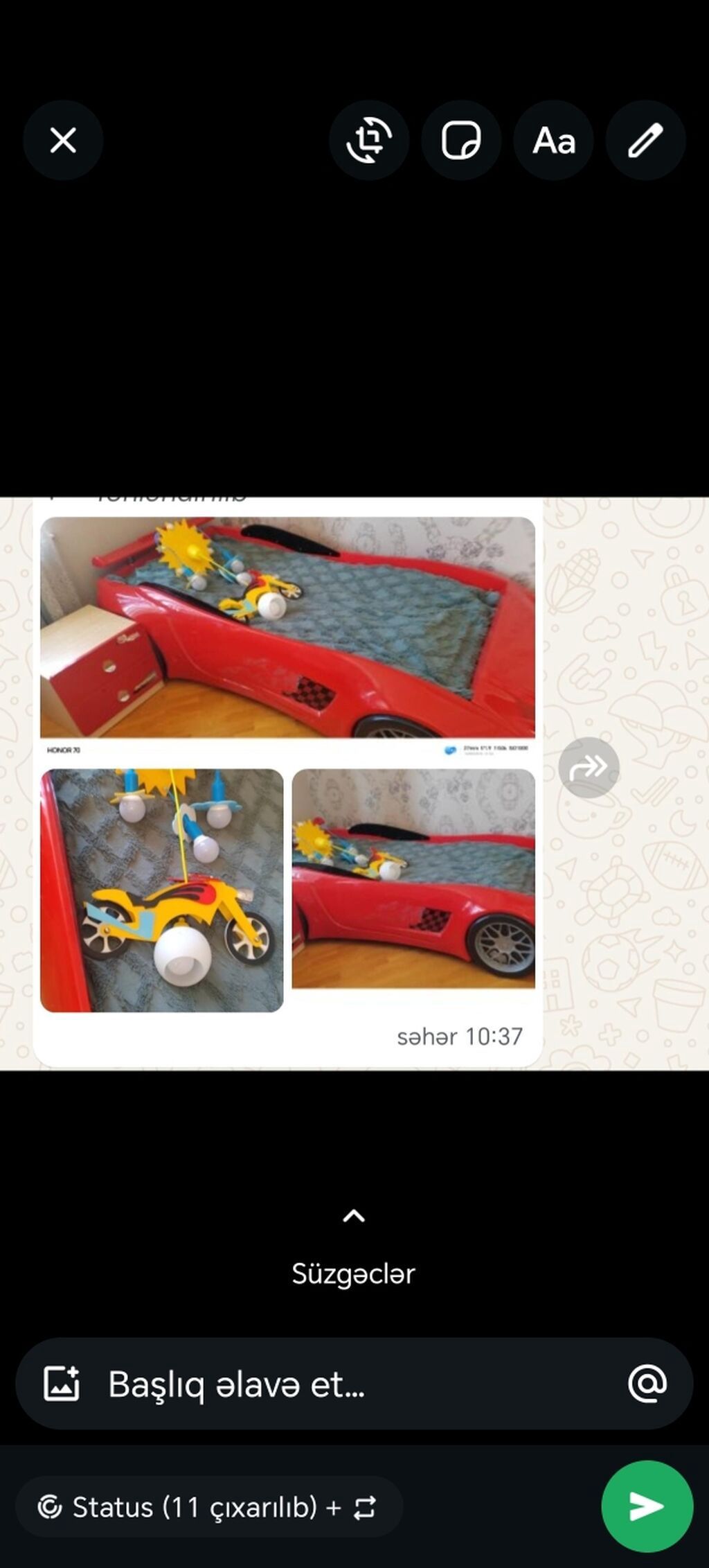 Uşaq otağı üçün maşın dizaynlı çarpayı dəsti — qırmızı