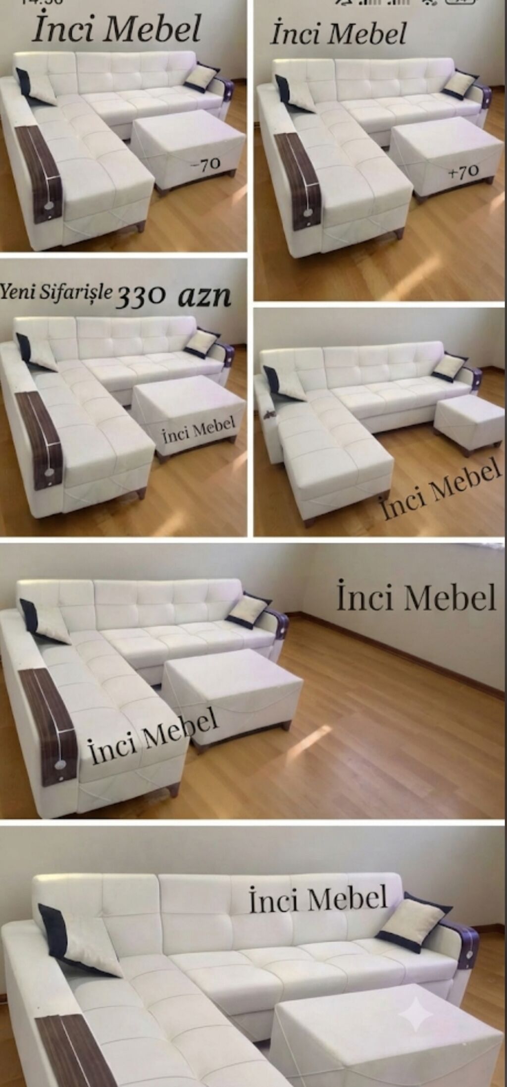 Açıq krem rəngdə L formalı yumşaq künc dəsti – İnci Mebel. - Geniş