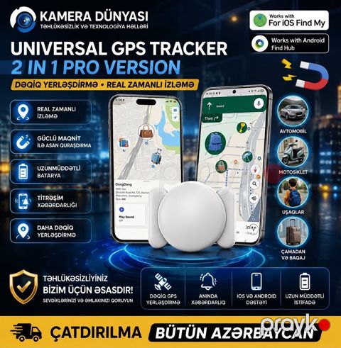 UNIVERSAL GPS TRACKER 2 in 1 PRO VERSION - Dəqiq yerləşdirmə və real — Bakı
