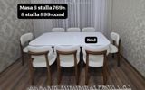 Ağ rəngli, modern üslubda yemək otağı dəsti. Dəst kvadrat-küncləri — Goods