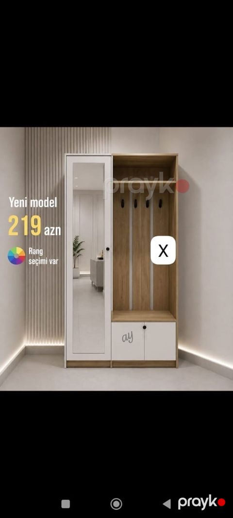 Dəhliz üçün çoxfunksiyalı asma dolab – Yeni model • Qiymət: 219 AZN — Bakı