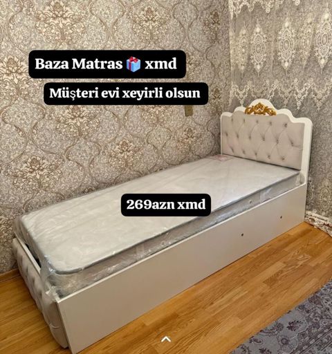 Tək nəfərlik baza və matras dəsti - Klassik dizaynlı, başlıq hissəsi