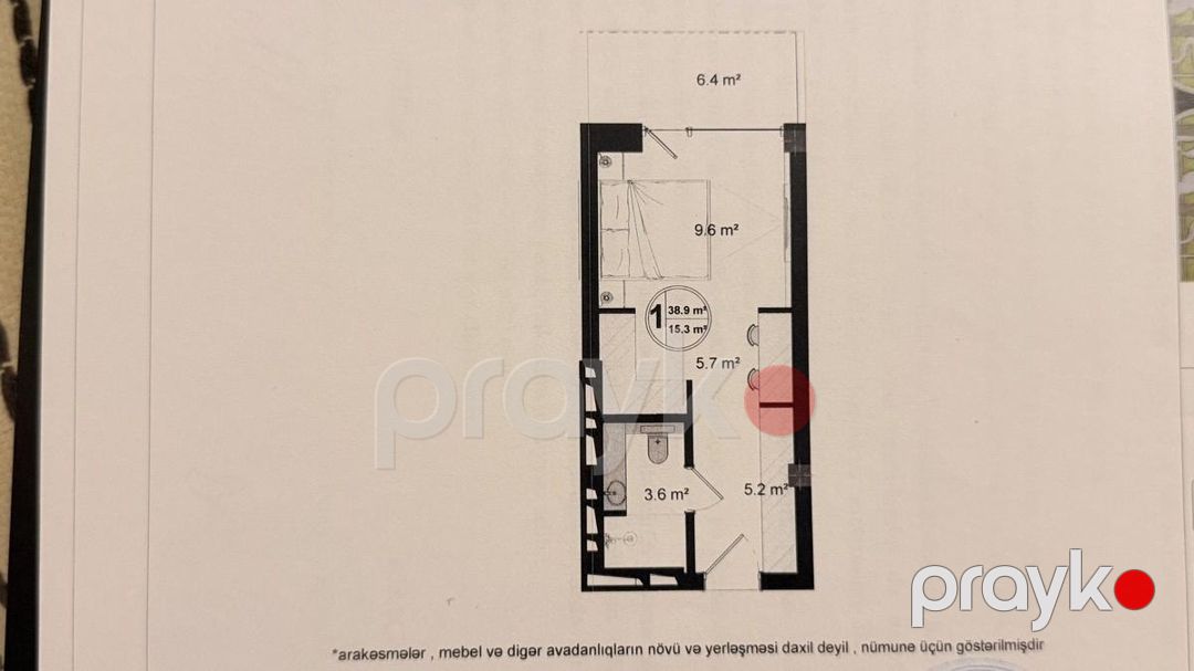 Satılır 1 otaqlı yeni tikili 38.9 m² — Mənzil, Bakı (2)