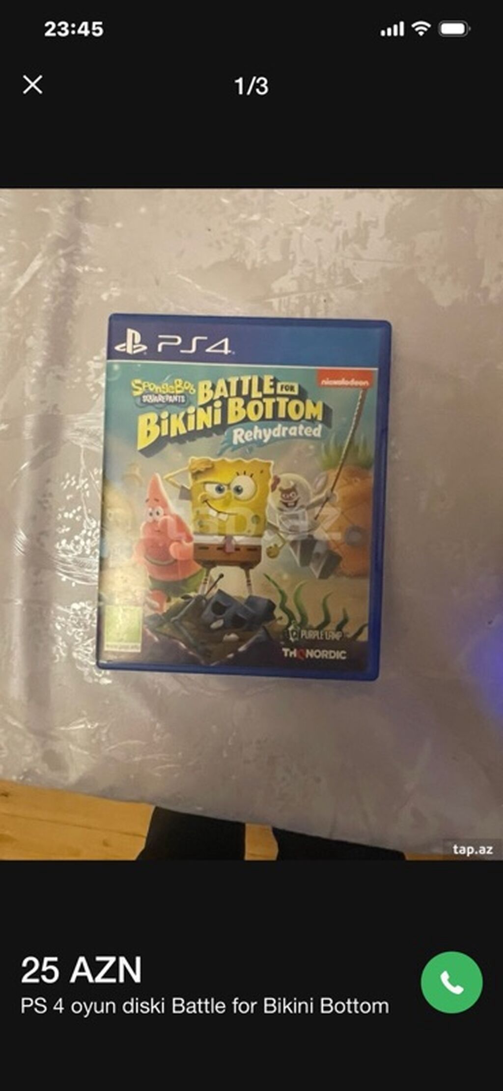 PS4 oyun diski: SpongeBob SquarePants: Battle for Bikini Bottom –