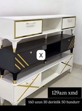 TV stendi – müasir dizayn - Rənglər: ağ və qara variantlar, qızılı — Mebel