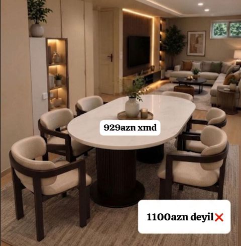 Ovqal masa dəsti – zərif, müasir dizayn - Dəst tərkibi: oval formalı