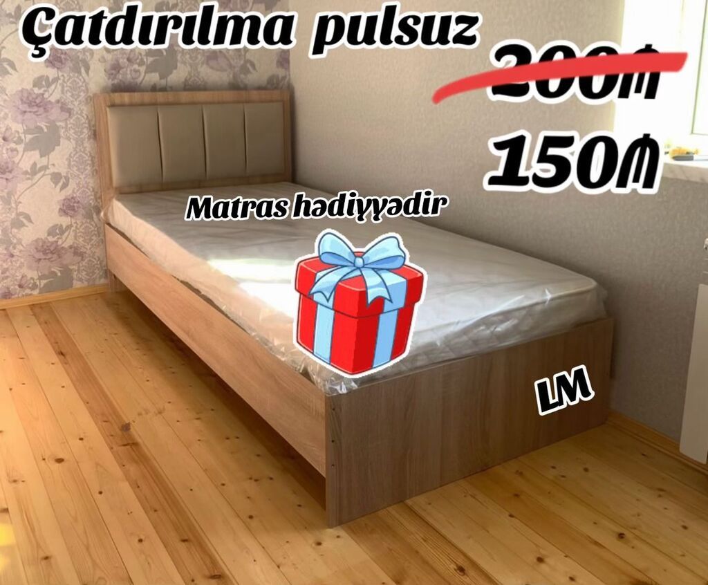 *Tək çarpayı+matras🎁* _*SİFARİŞLƏ VƏ YENİ*_ *Qiymət — Mebel, Bakı