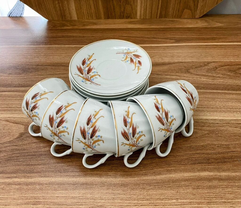 Çay-qəhvə dəsti, 6 nəfərlik, porselən