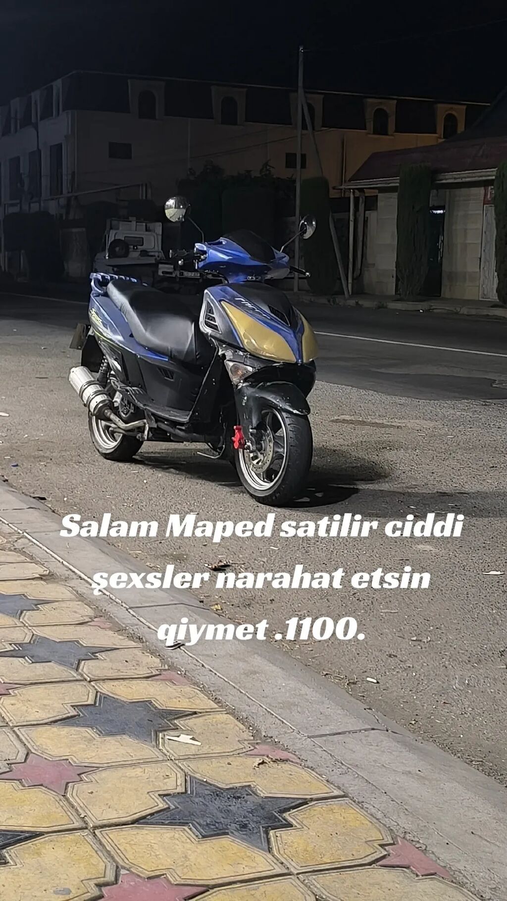 Skuter – mavi/qara rəng kombinasiya, “Sport” seriyası. Texniki — Avto, Ağcabədi (2)