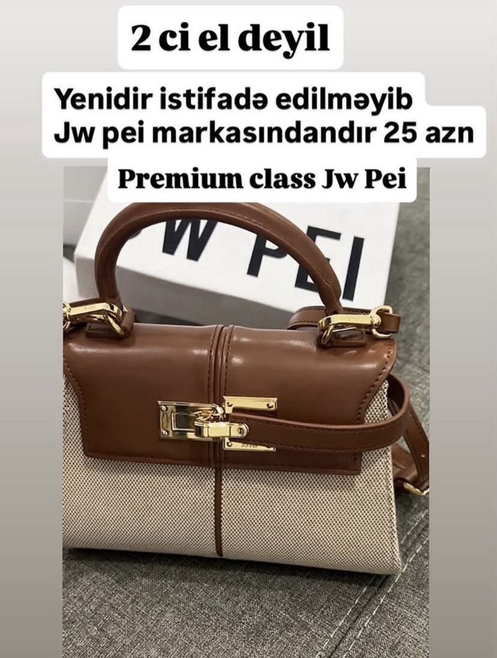 JW PEI qadın çantası – Premium class. - Model: əlçanta (top-handle) — Çantalar, Xırdalan