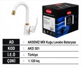 AKDENİZ MIX “Kuğu” lavabo bataryası - Kod: AKD 301 - Mənşə: Türkiyə - — Mallar