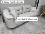 Original fabrik istehsalı üç nəfərlik divan. - Rəng: açıq krem - — Mebel