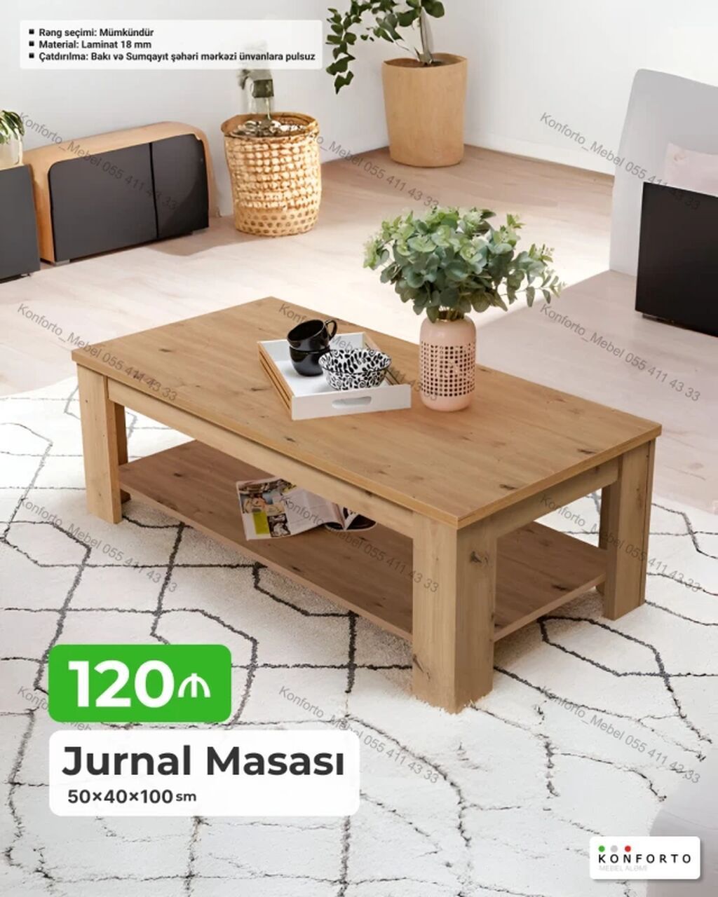 Düz masa, Açılmayan, Təkərsiz, Laminat, Zəmanətsiz, Pulsuz quraşdırılma
