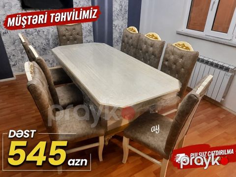 Masa desti sifarisle hazırlanır — öz ölçüsü, rəngi ilə
