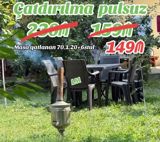 Plastik bağ dəsti – qatlanan masa və 6 stul - Dəst tərkibi: 1 ədəd — Mebel