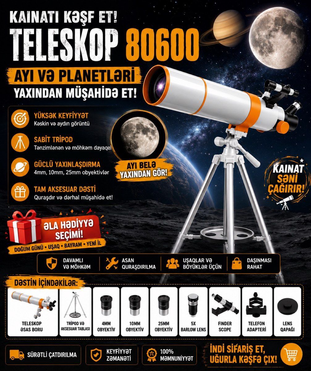 Teleskop Borwolf 80600 — Elektronika, Bakı