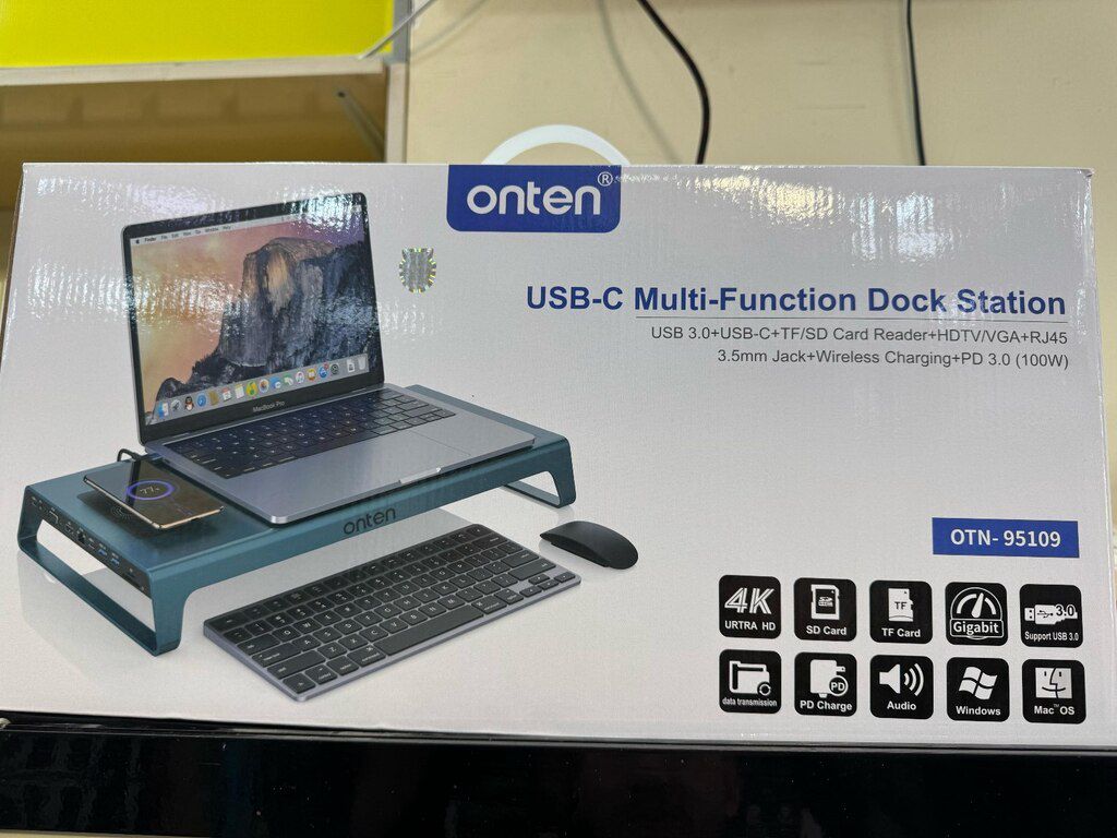 Monitor altlığı + Type-C hub + simsiz şarj ONTEN — Elektronika, Bakı