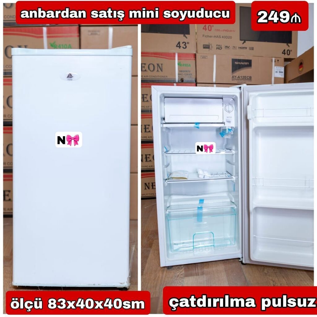 Mini soyuducu – anbardan satış - Qiymət: 249₼ - Ölçü: 83 × 40 × 40 sm