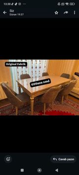 Original fabrik istehsalı masa dəsti. - Dəst: 1 yemək masası + 6 stul — Furniture