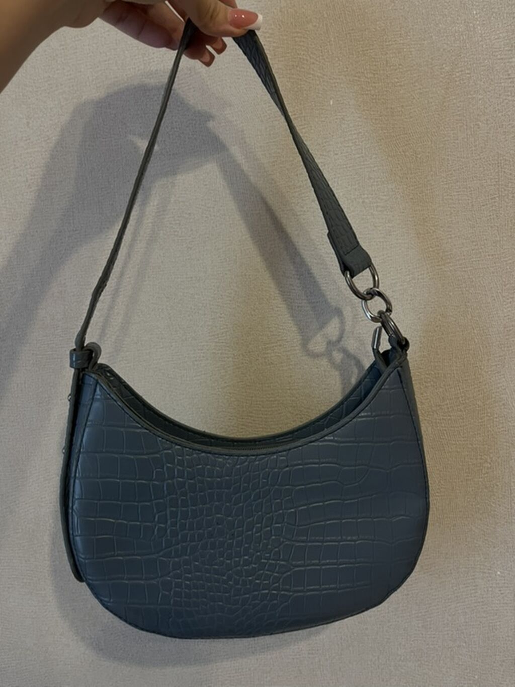 Sadə şık çanta - Rəng: mavi boz (cins rengi) - Material: süni dəri — Çantalar, Bakı (2)