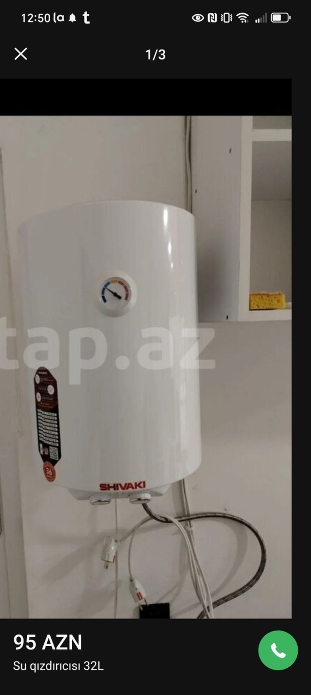 SHIVAKI elektrik su qızdırıcısı – 32L Xüsusiyyətlər: - Tutum: 32 litr